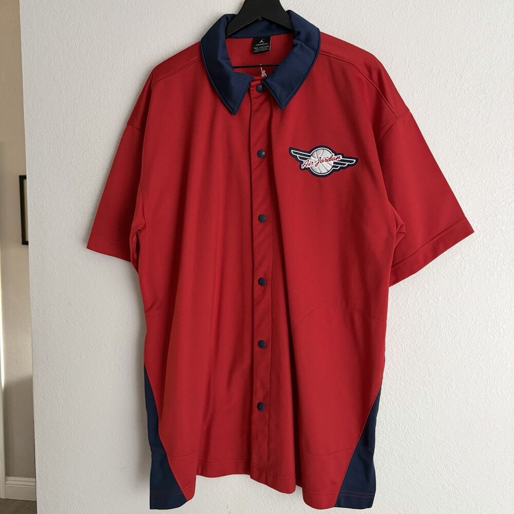 Vintage NIKE Air Jordan Warm Up Shooting Shirt Size XXL Red Navy